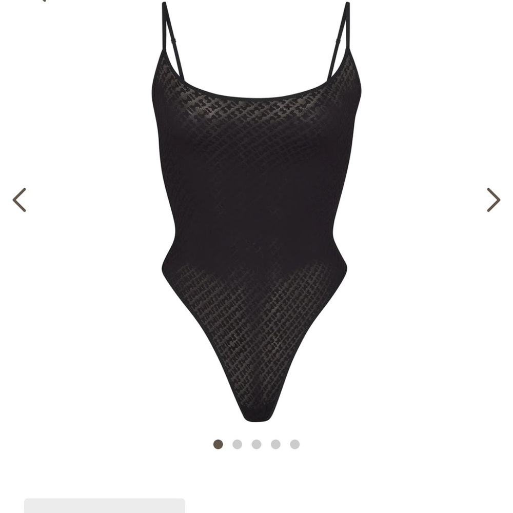LOGO MESH FOIL CAMI BODYSUIT | Color: ONYX | Size: Small